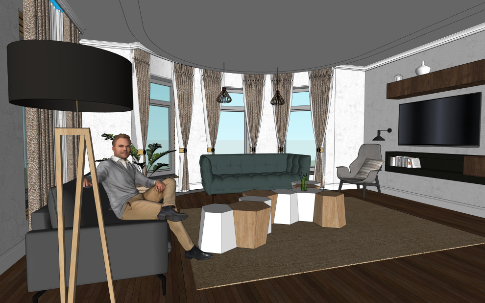 3D визуализация первого этажа дома