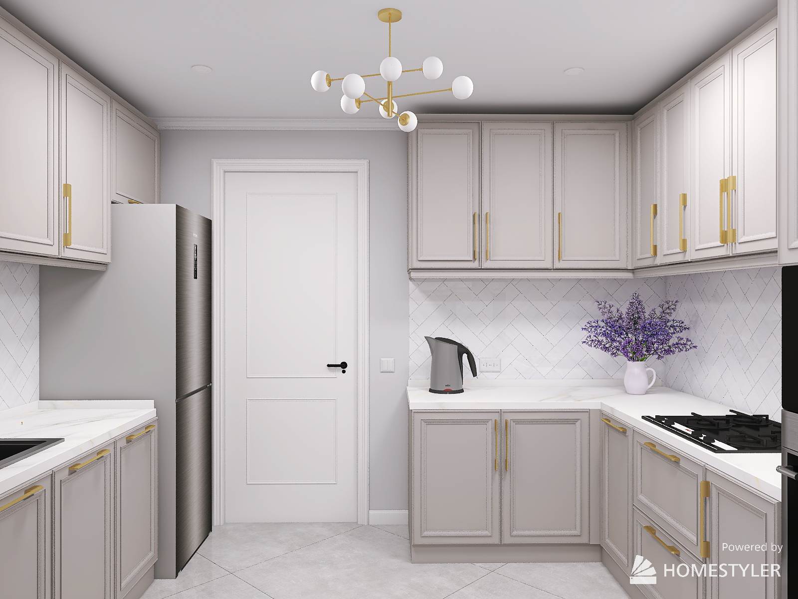 Кухня в современном стиле с элементами ар-деко