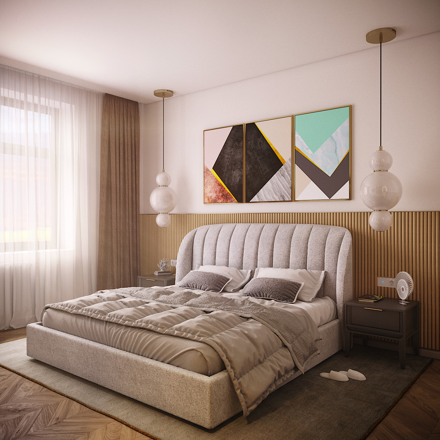 Дизайн-проект квартиры 120 кв.м.  Спальня/Гардеробная