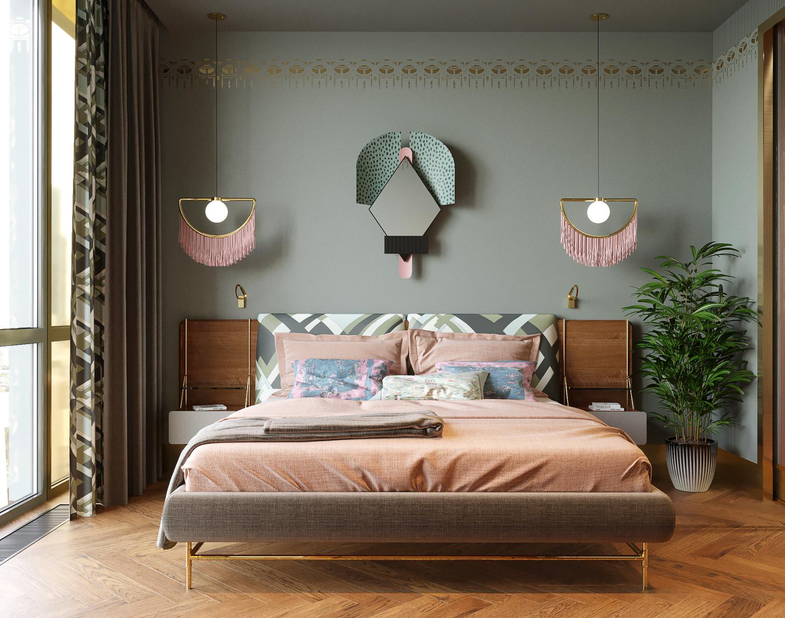 Спальня Мастер зона. Квартира в ЖК «Малая Ордынка, 19»