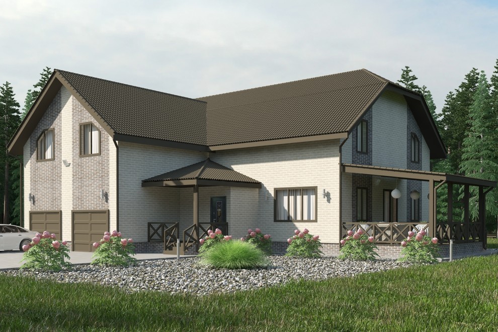 Обложка проекта: Дизайн-проект фасада каркасного коттеджа