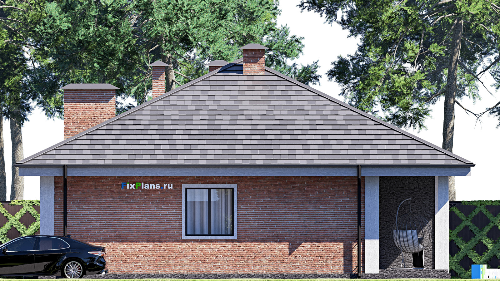 Проект одноэтажного дома 12х13м S122м2 F-17891