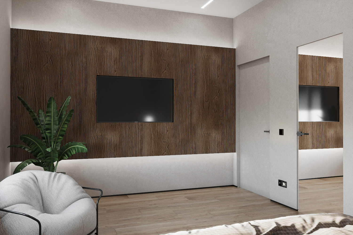 Гостиная, кухня, спальня минимализм