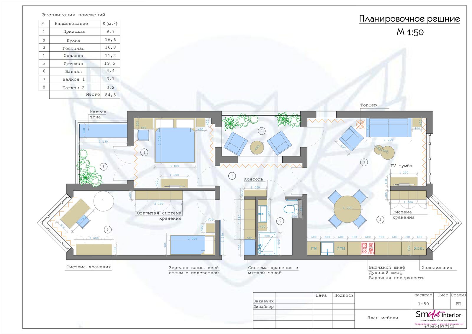 3-ком. кв. ЖК Жилой квартал, г.Сочи, витринный дизайн для продажи