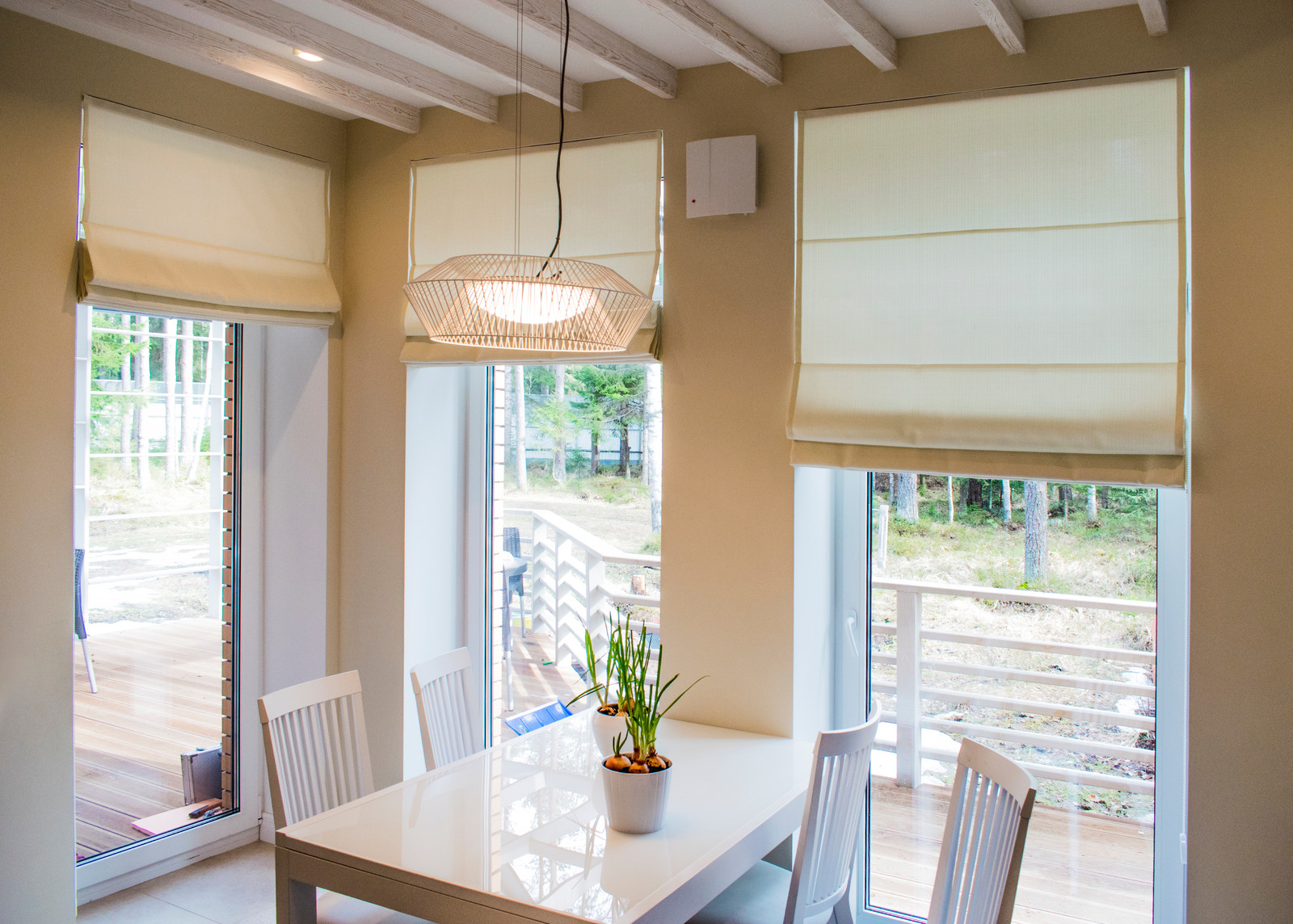 Обложка проекта: Римские шторы в интерьере кухни.