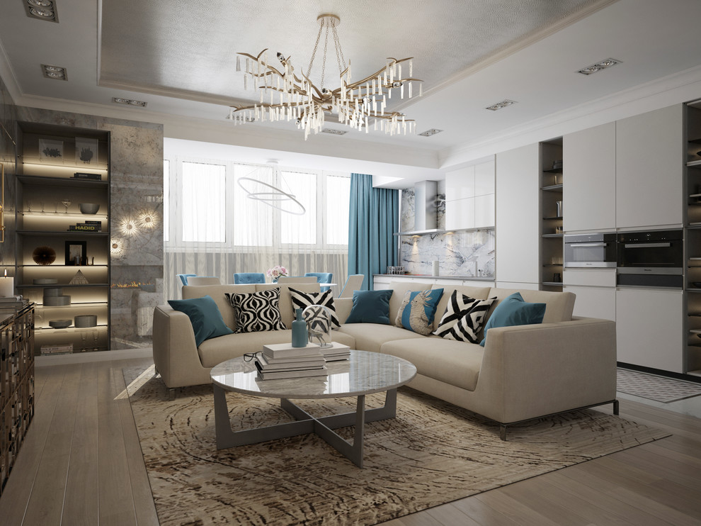 единое пространство кухни-гостиной