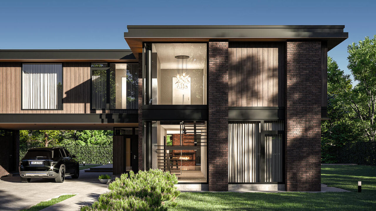 Обложка проекта: Проект с плоской кровлей 322 м2