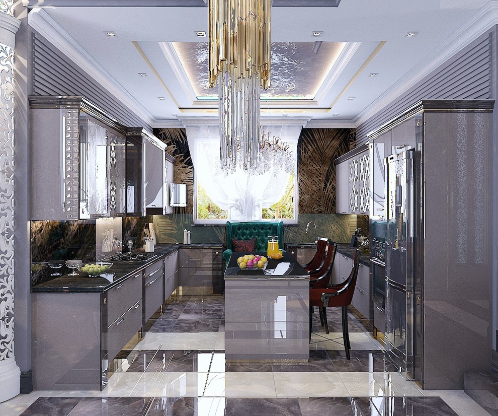 Кухня в частном домовладении в стиле арт-деко (г.Пятигорск)