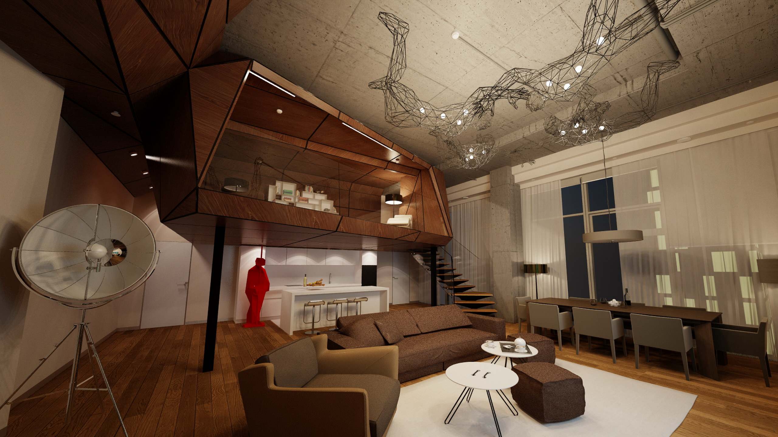 Houzz тур: Парящие парашютисты в пентхаусе из Москва-сити