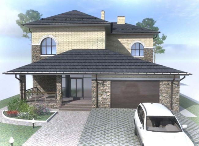 Двухэтажный кирпичный дом в п. Близкий