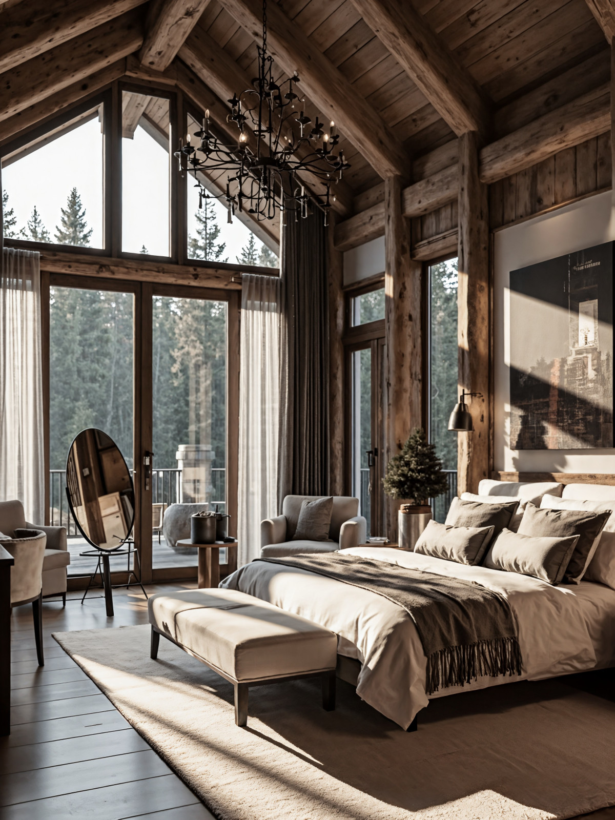 Интерьеры в деревянном доме