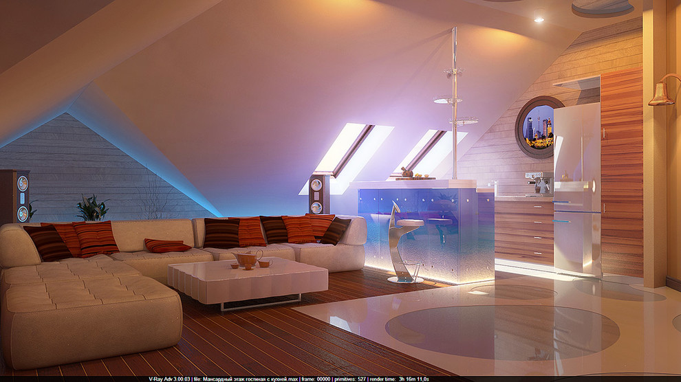 Интерьер мансардного этажа