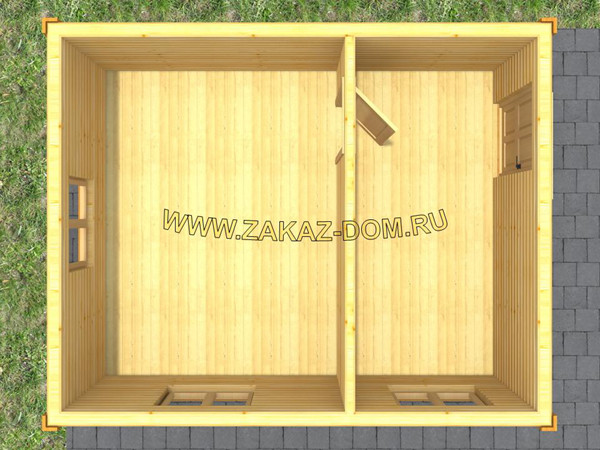 Одноэтажный Дом из бруса (4х5 м) - Проект № Д-6