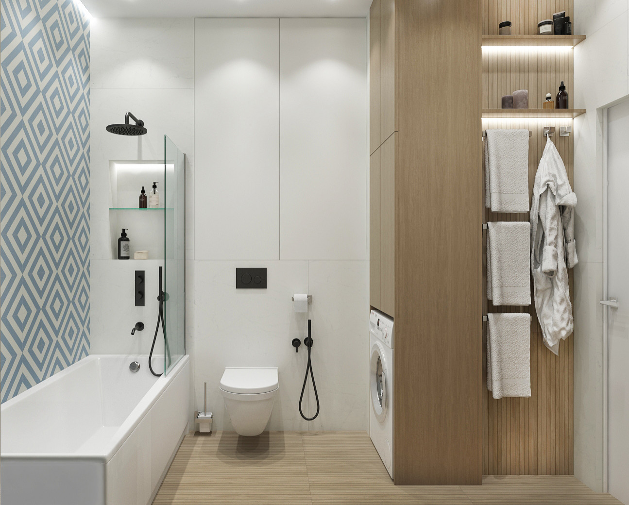 Квартира 50м2 в современном стиле для молодой семьи в ЖК "Ленинград"Санузел