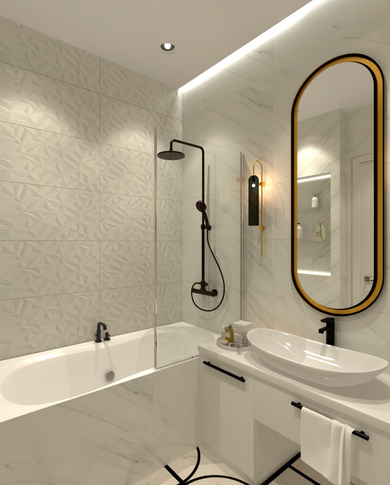 Ванна в трехкомнатной квартире "Лик нежности" г. Москва