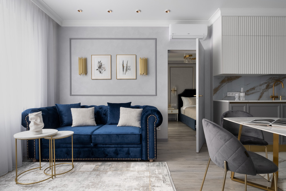 Неоклассика с акцентами индиго