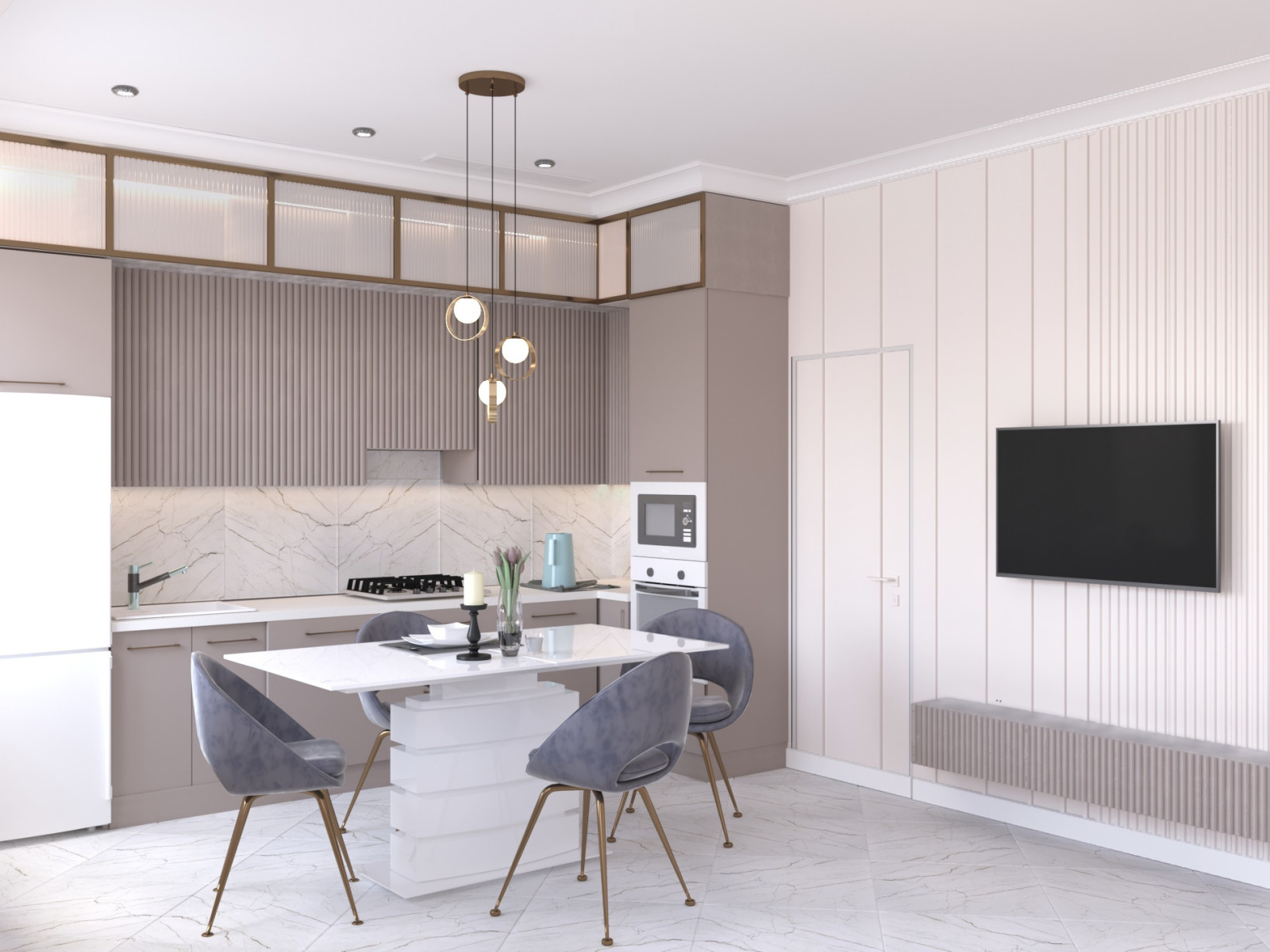 Дизайн частного дома в стиле неоклассика с элементами арт-дэко