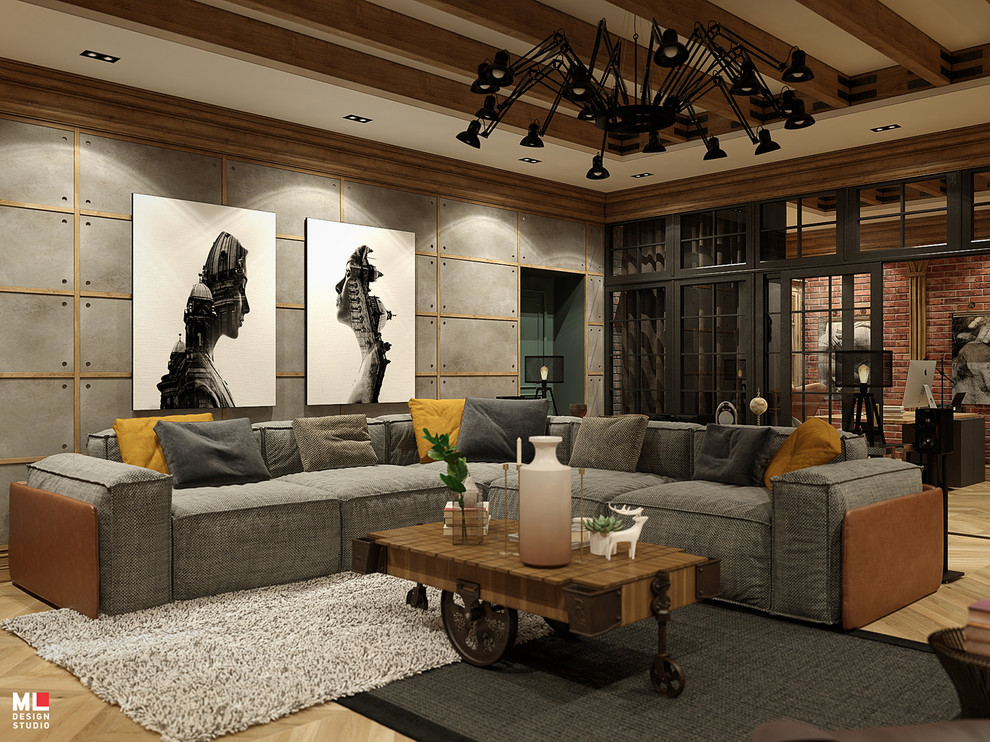 Интерьер трехэтажного дома. Цокольный этаж.