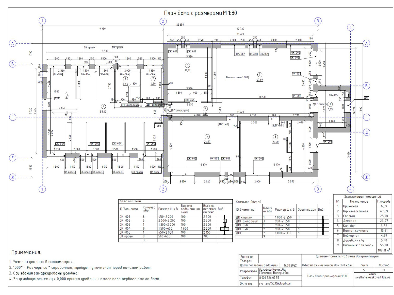 Одноэтажный дом 190 кв.м. с окнами в пол