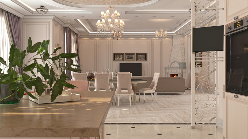 Дизайн проект особняка 834 кв.м. в современной классике