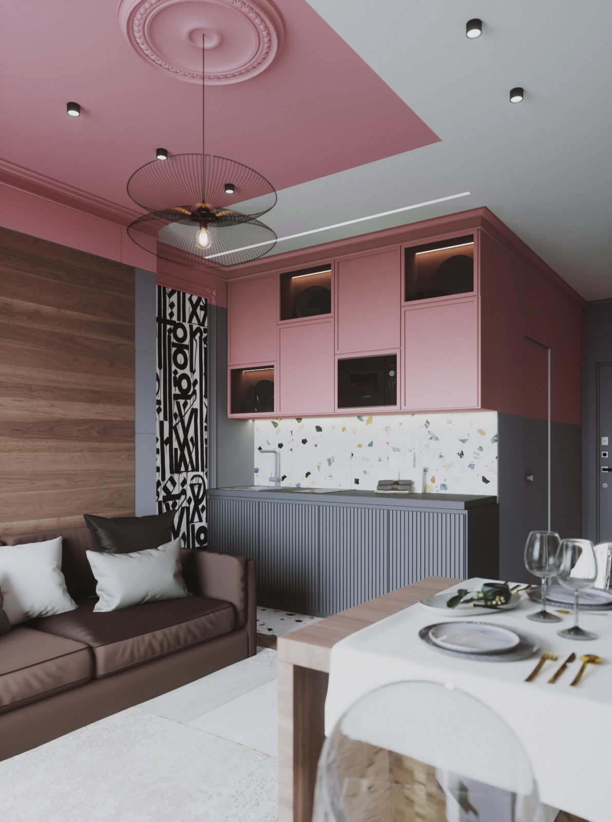 Студия в розовом цвете