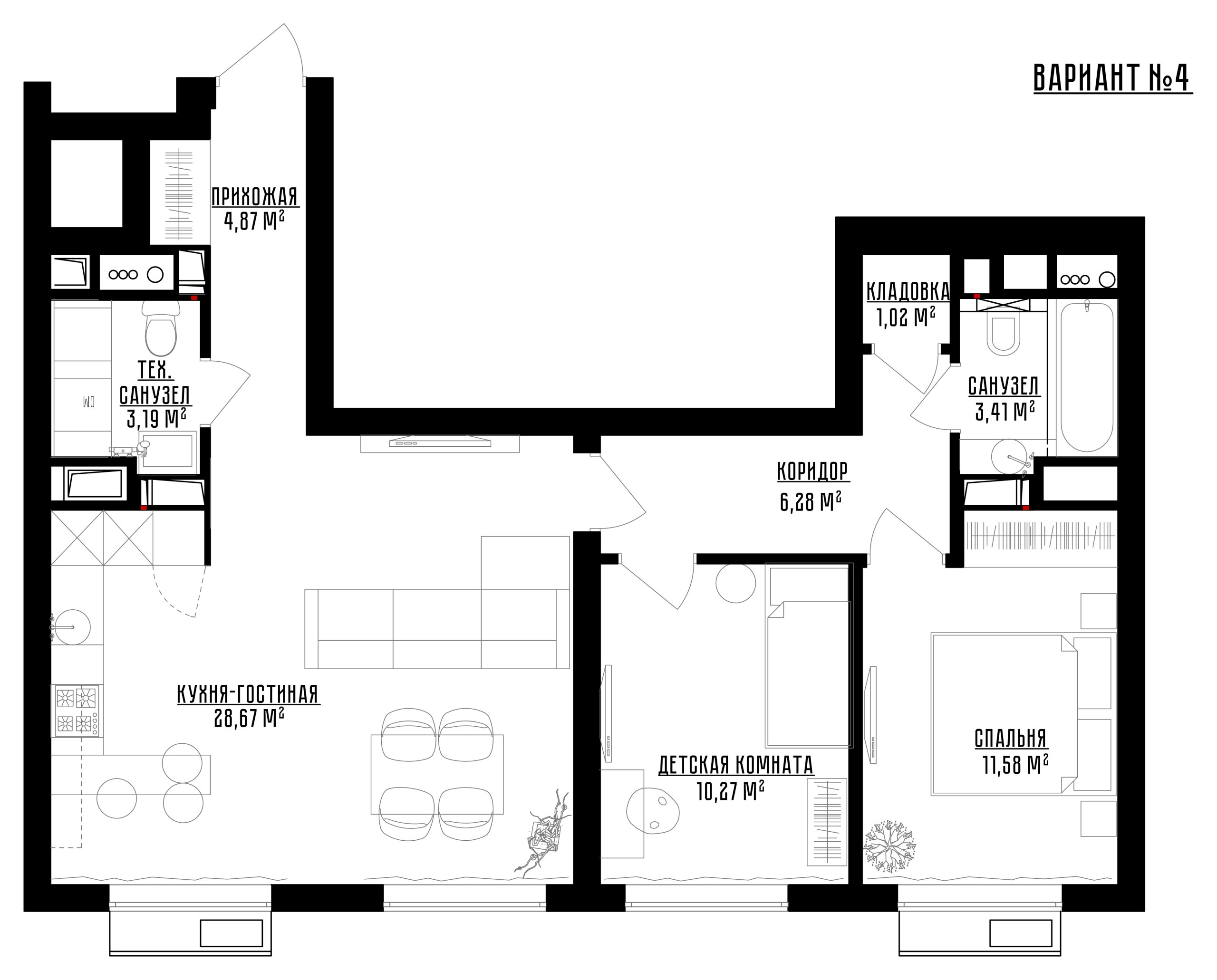 Поиск планировки: 3 плана + финал квартиры с душем для собаки