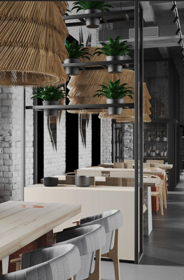 Обложка проекта: Визуализация Ресторан. Работа выполнена в 3dmax + Corona Render