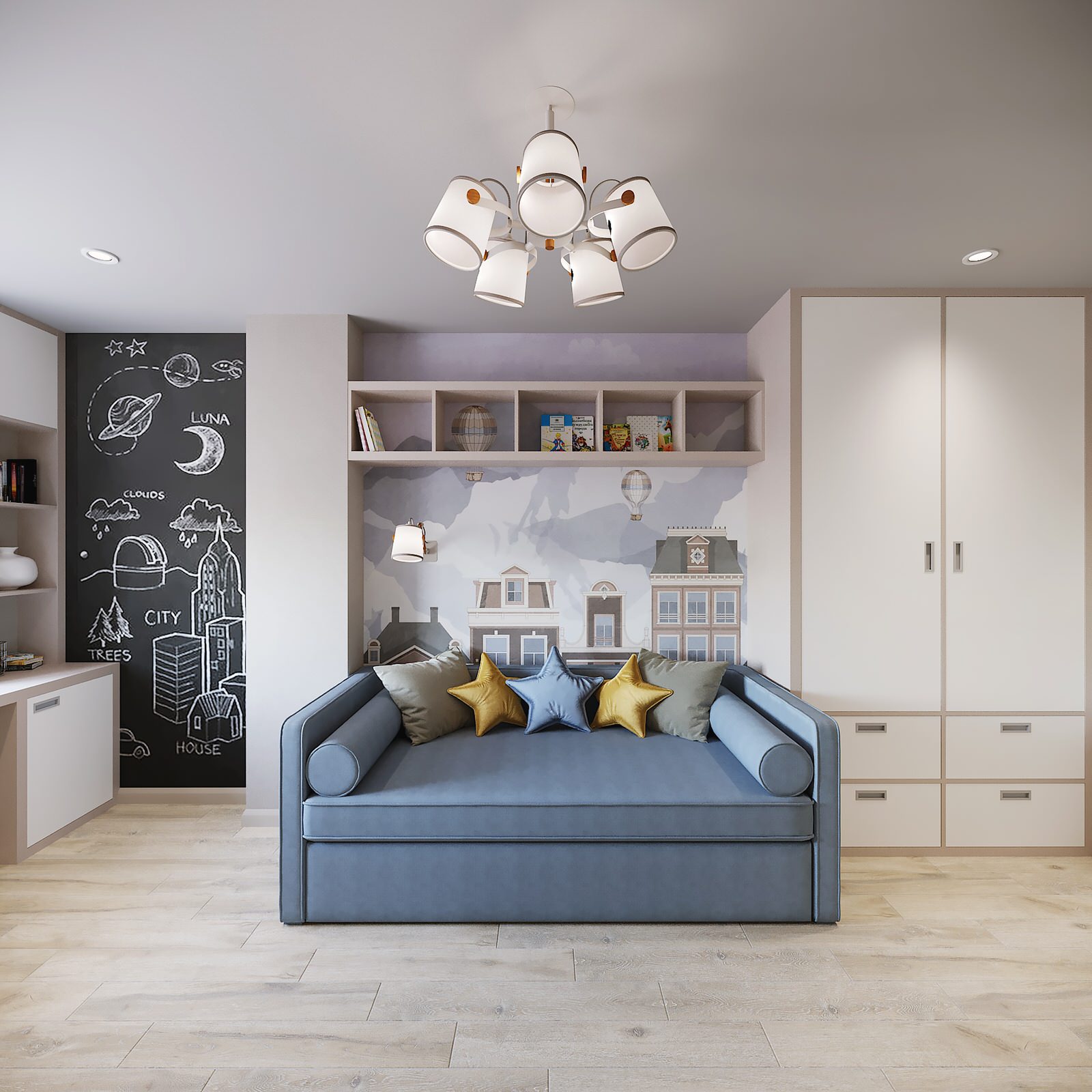 Обложка проекта: Спальня для мальчика в светлых тонах