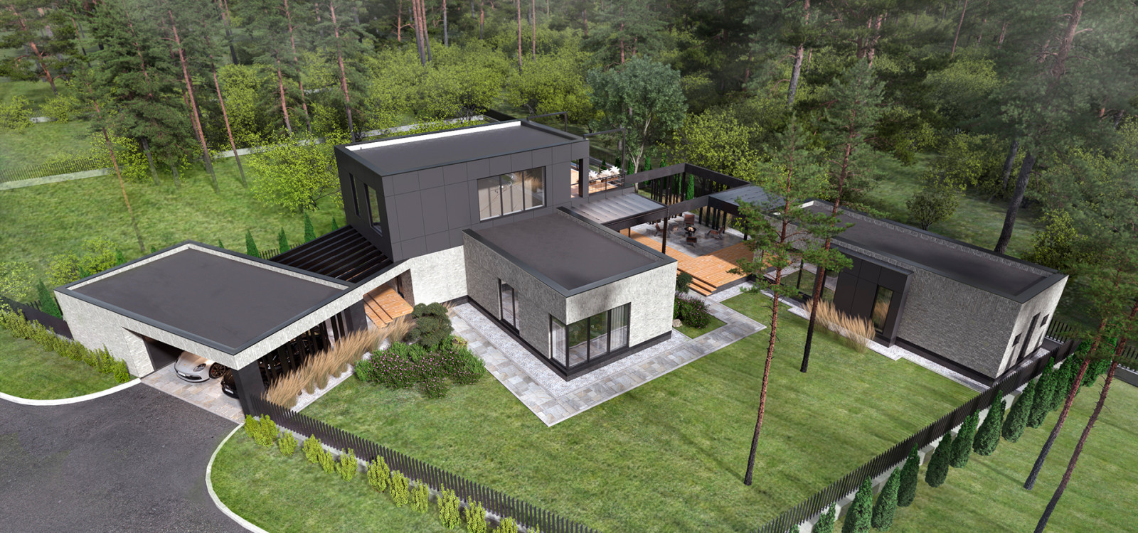 Комплекс строений в стиле "Хай-тек"