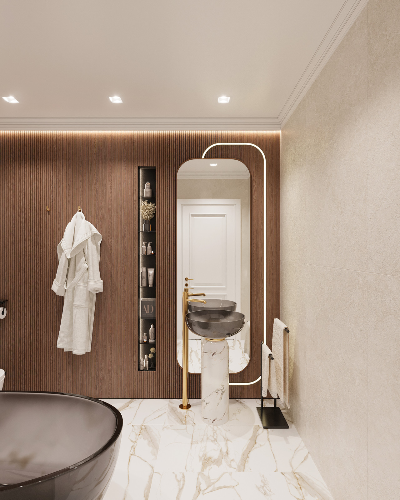 Обложка проекта: Маленький и модный совмещенный санузел