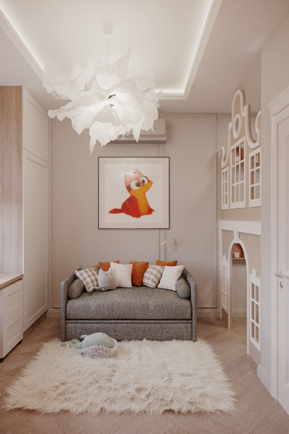 Дизайн проект квартиры в стиле легкая классика ЖК Сердце столицы