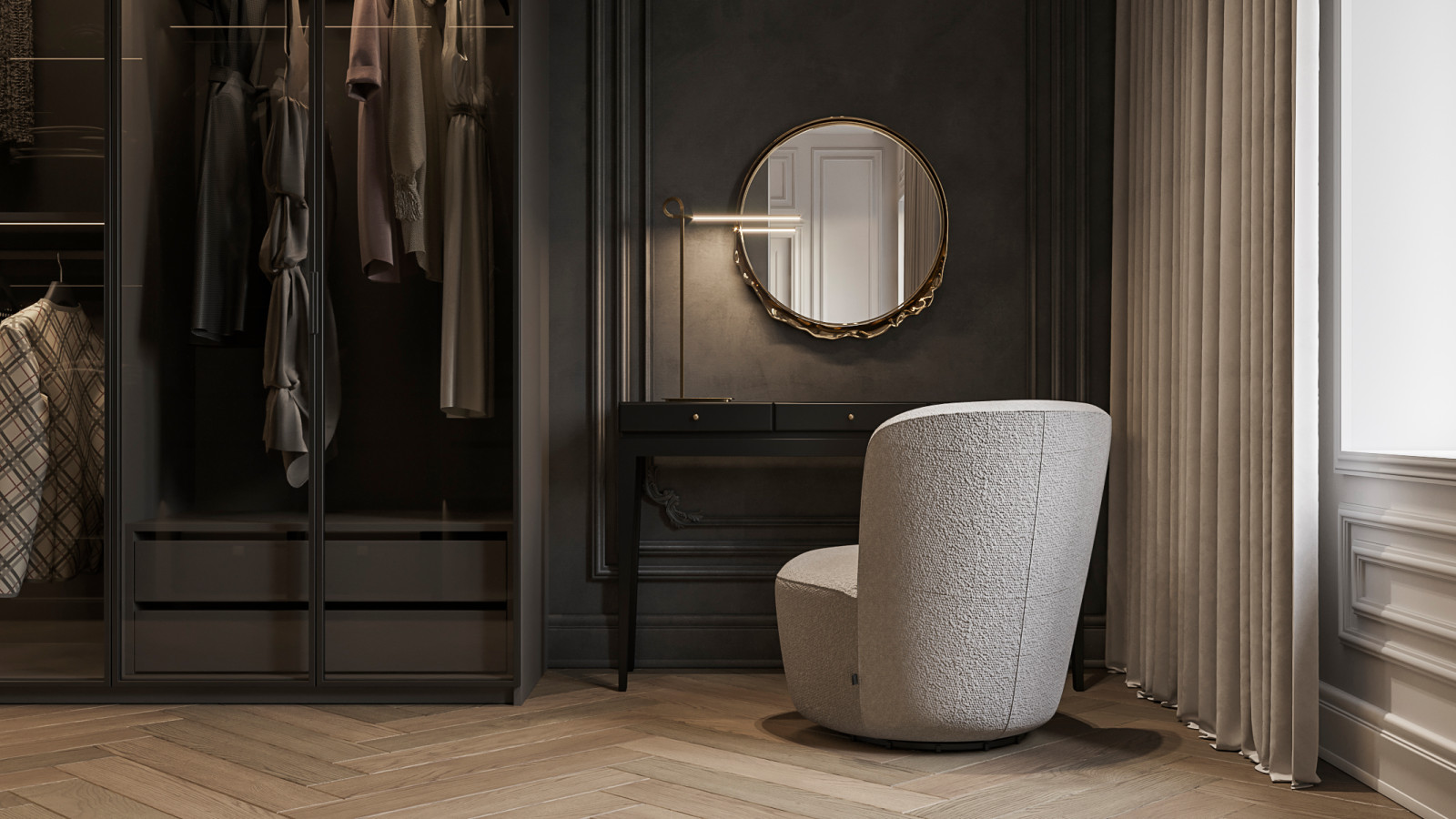 Современный роскошный интерьер загородного дома