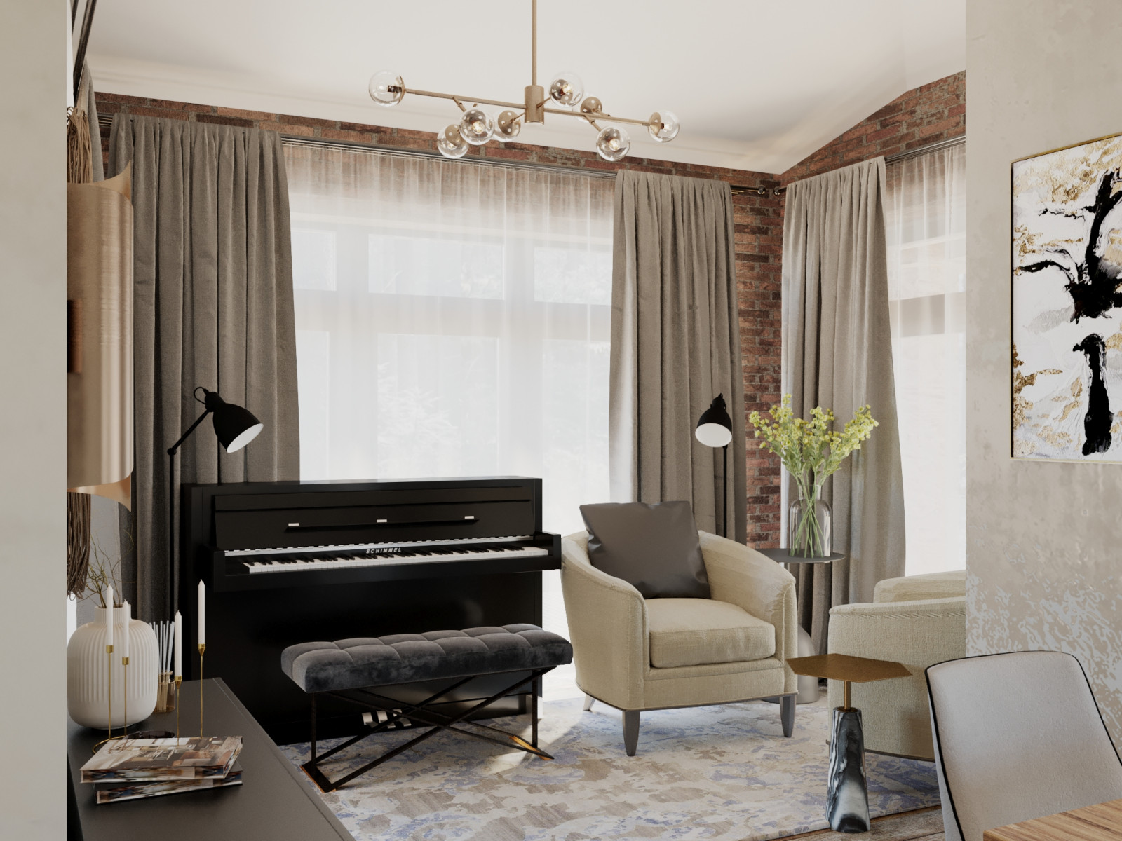 Дизайн проект интерьера загородного дома 850 м2