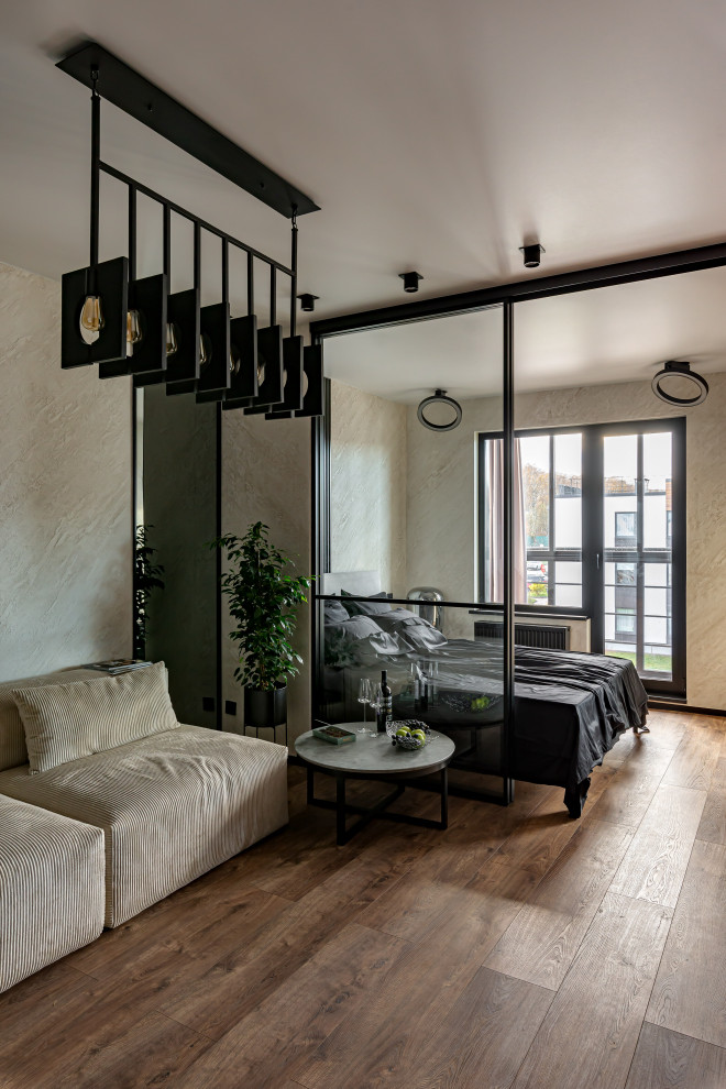 ЖК САМПО. 1-комнатная квартира в брутальном стиле, "от бетона" до заселения