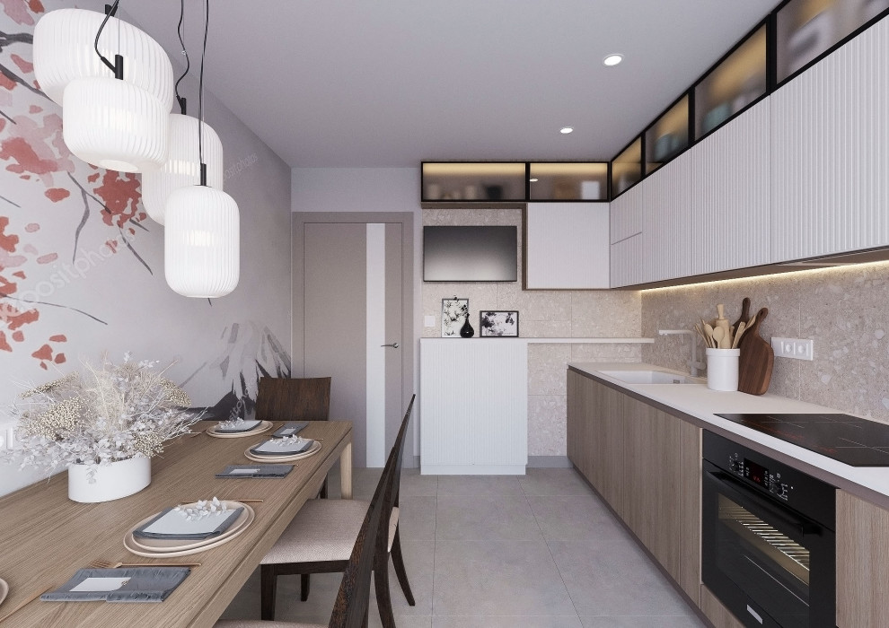 Кухня и санузел в японском стиле