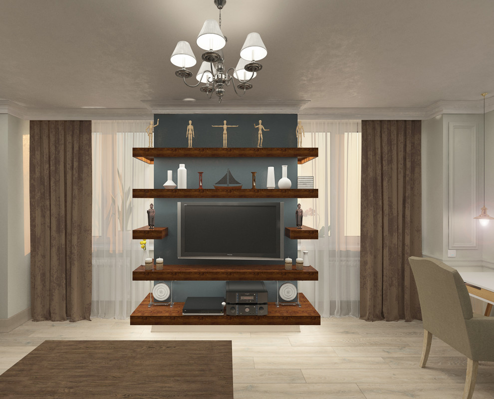 Дизайн интерьера однокомнатной квартиры.Современная класиика