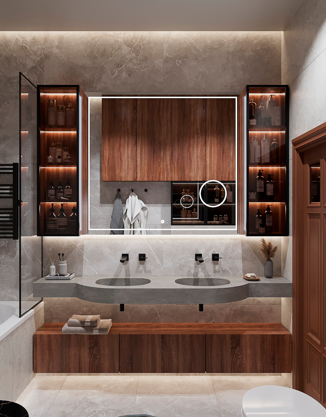 Обложка проекта: 2023г. Интерьер частного дома 350 м2 в г. Новосибирск