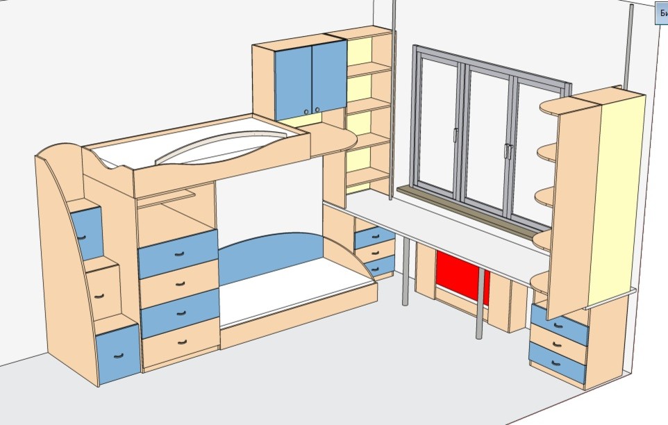 Обложка проекта: Мебель для детской комнаты - Furniture for children's rooms