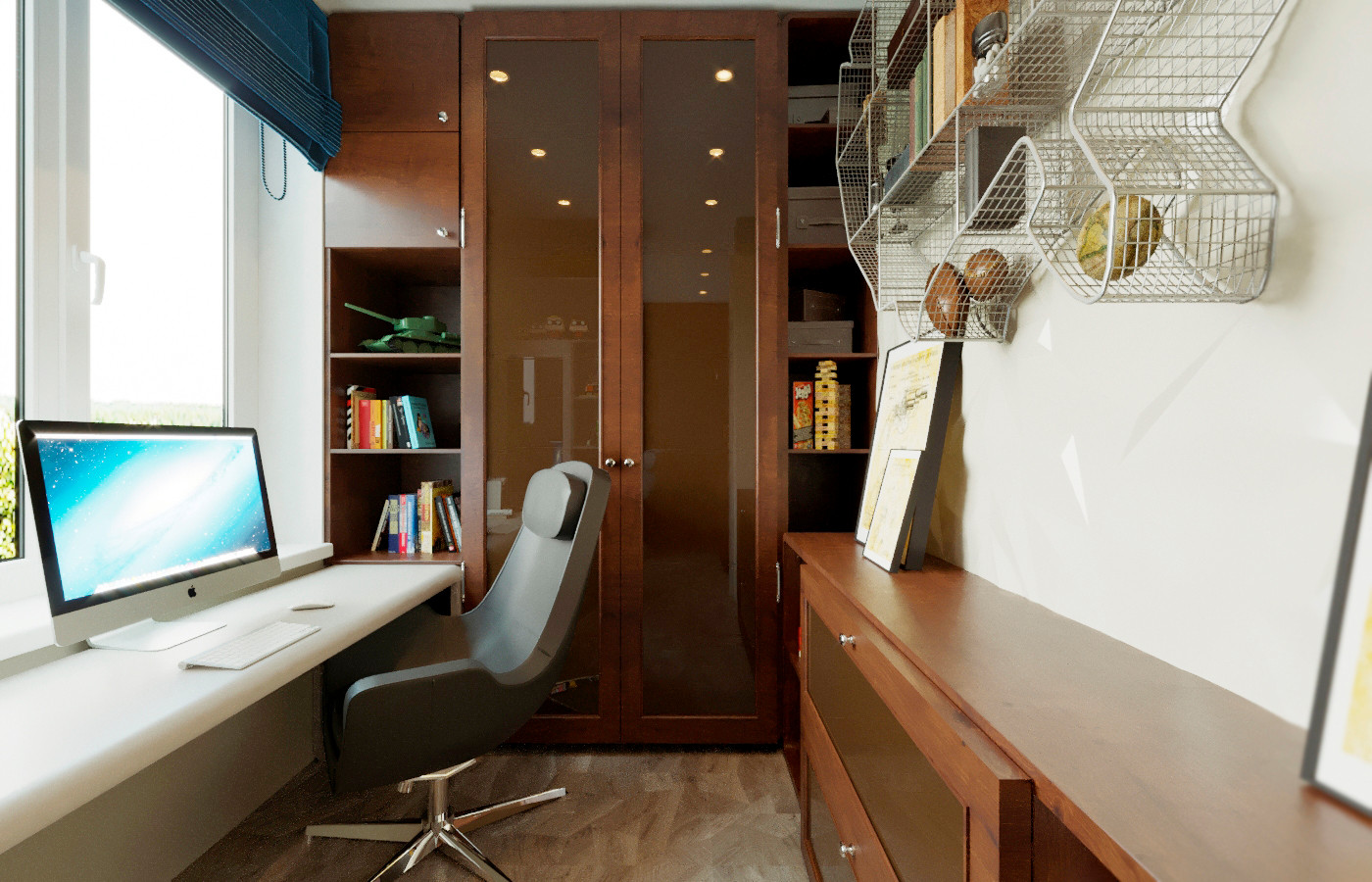 Второй этаж загородного дома, пространство спален в доме, 2020 г.