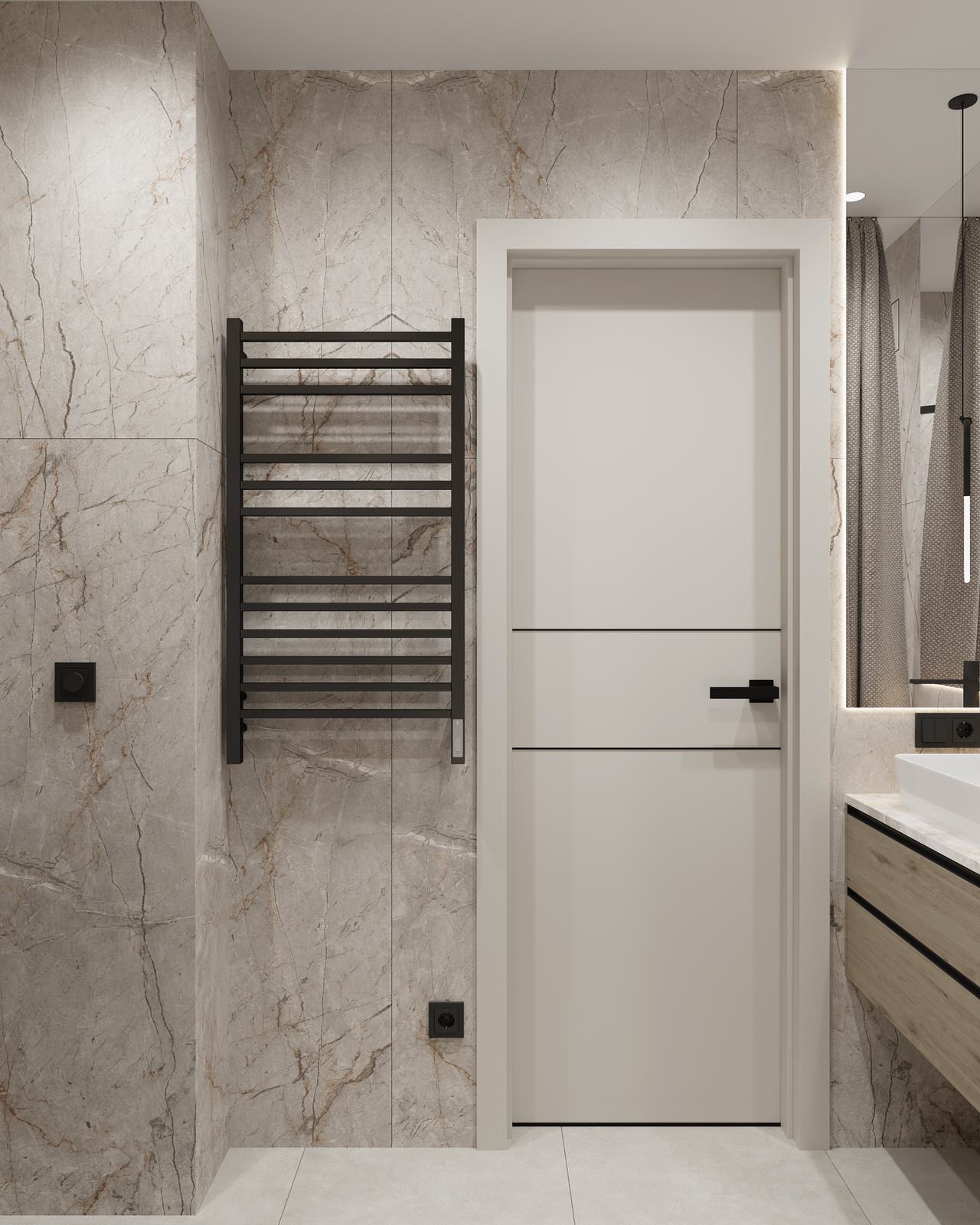 Дизайн санузла в теплых тонах