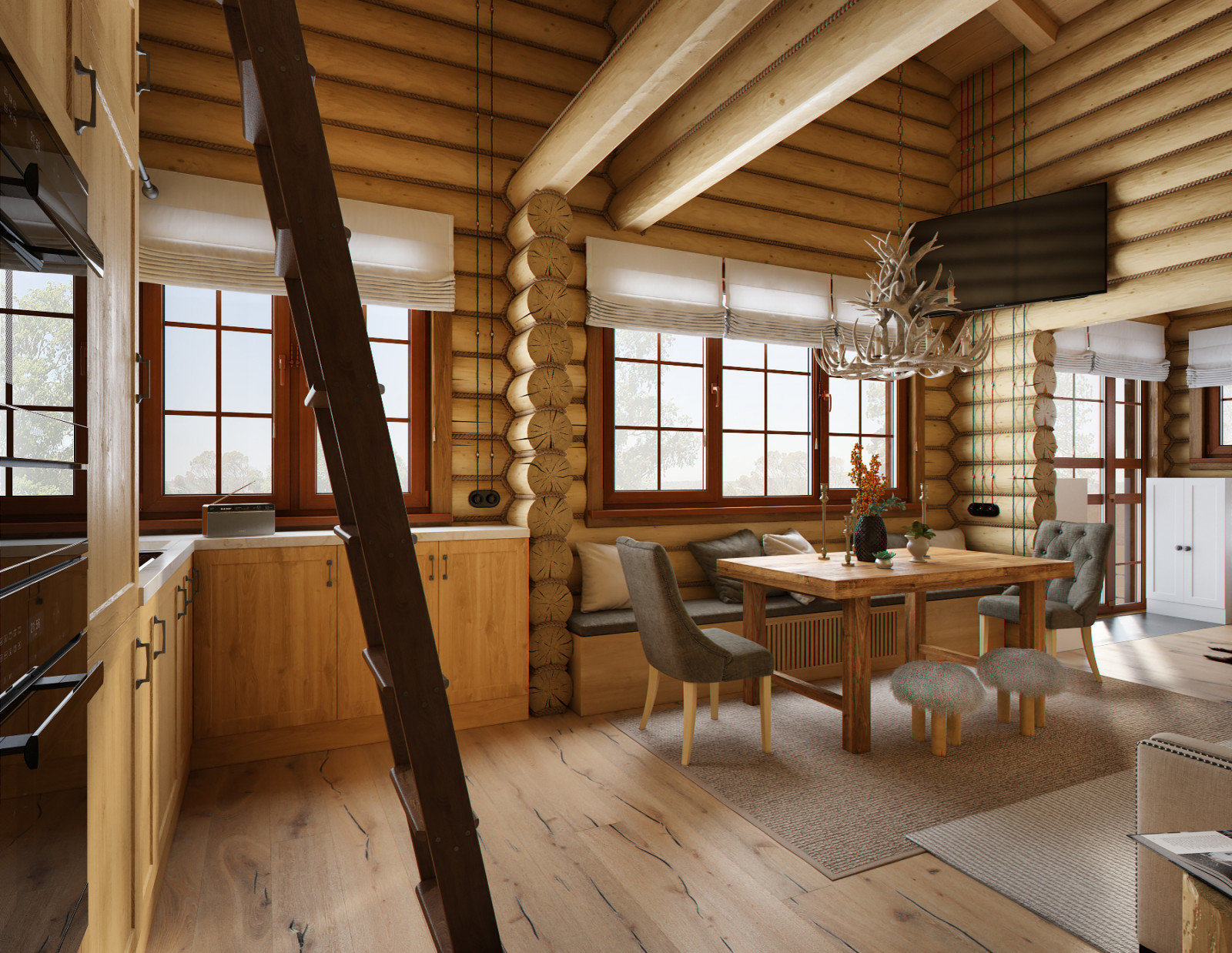 Деревянный дом с баней