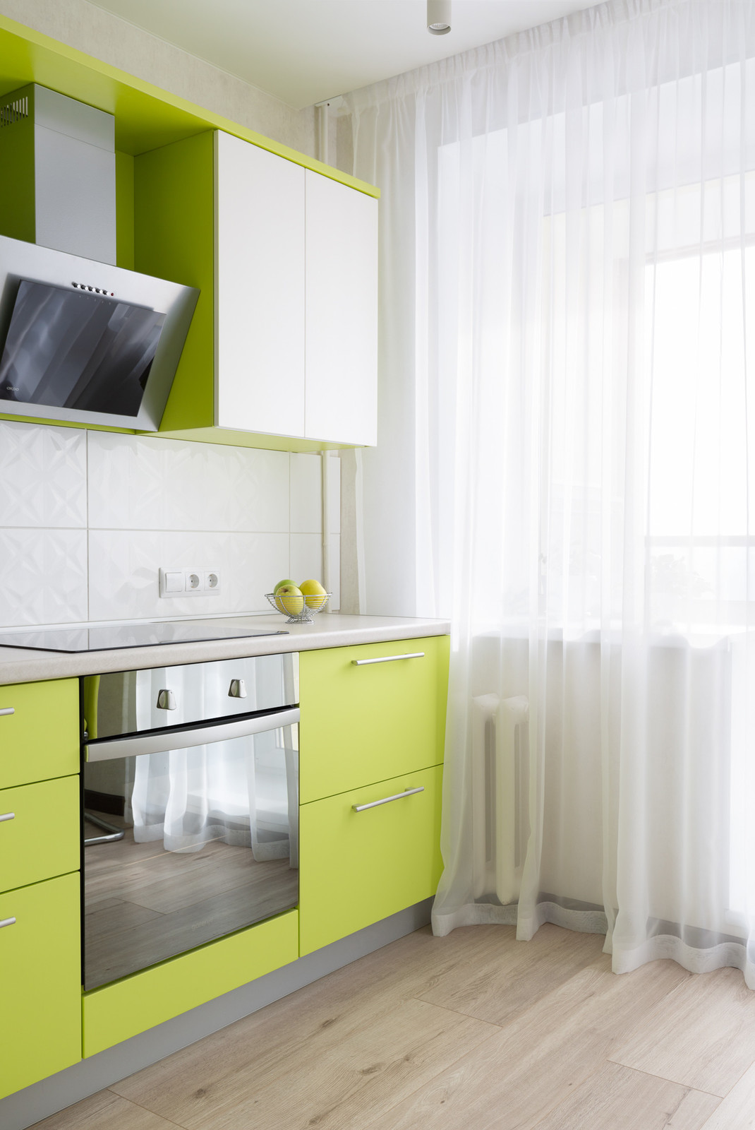 Кухня цвета зеленого яблока