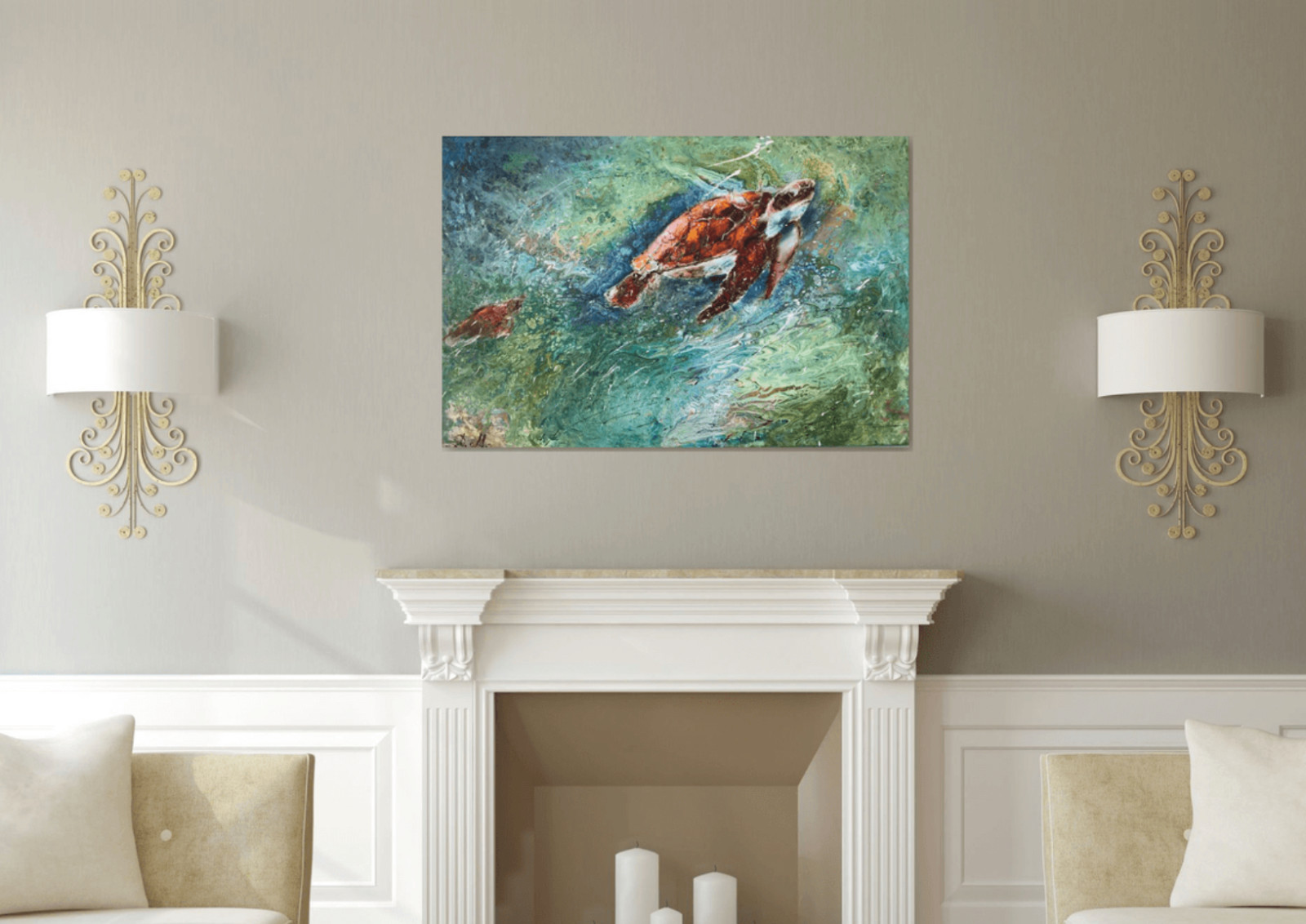 Гостиная - Дизайн интерьера - Картины художницы Дианы Маливани (1)