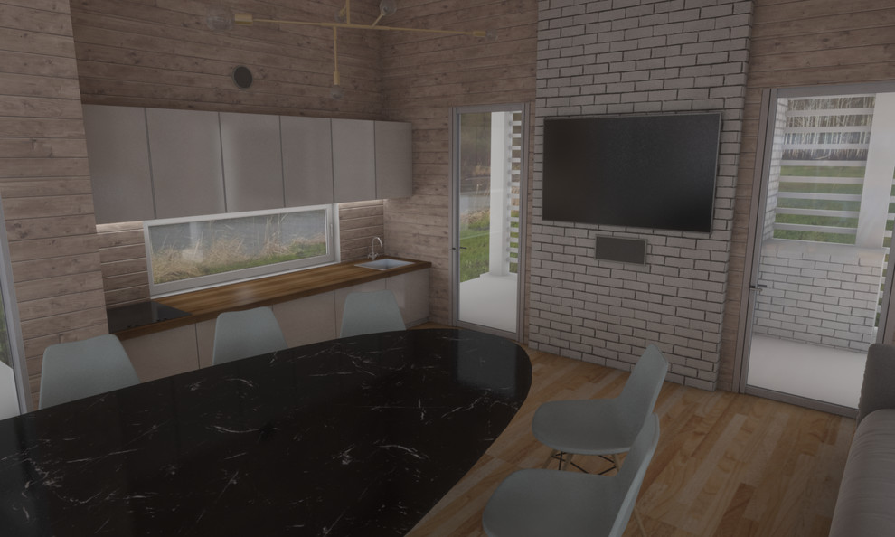 Обложка проекта: Интерьеры бани и беседки на берегу реки