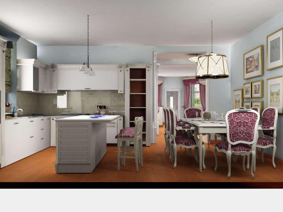 Дом в зеленом городе . Проект первого этажа.