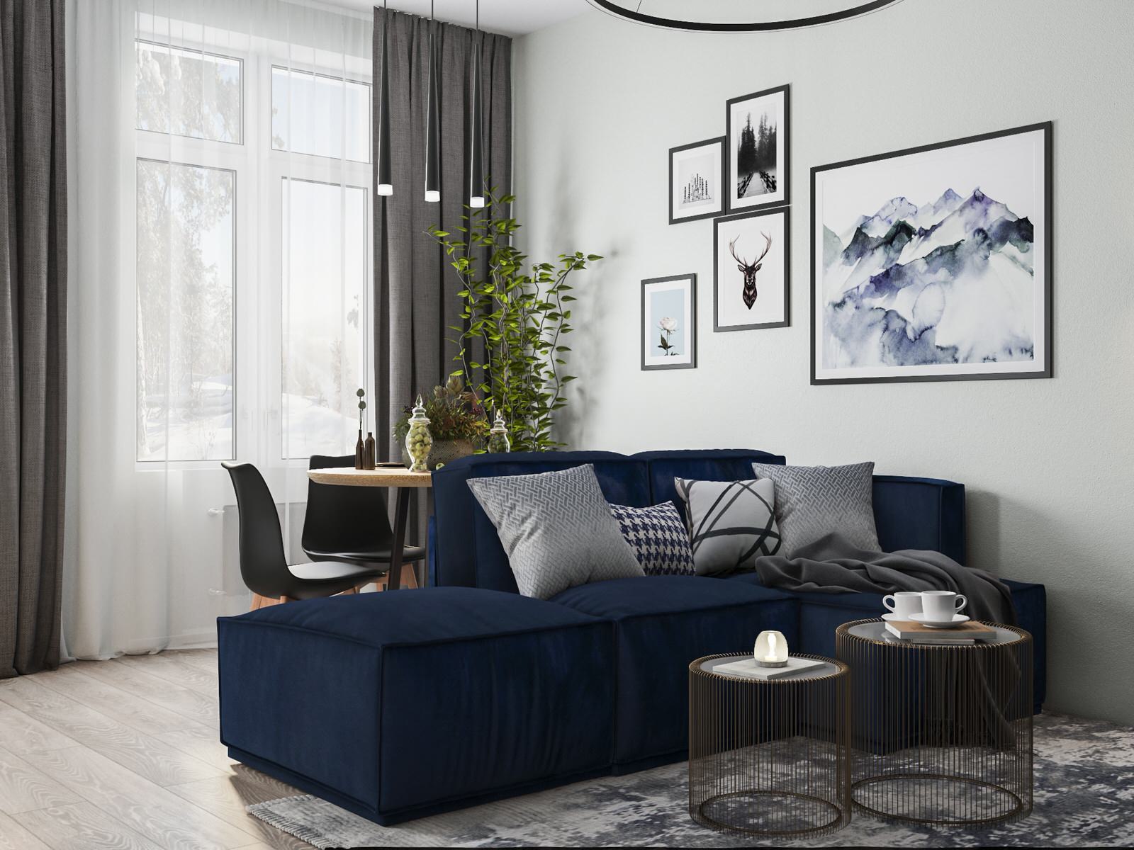 Дизайн-проект двухкомнатной квартиры, 55.22 м2