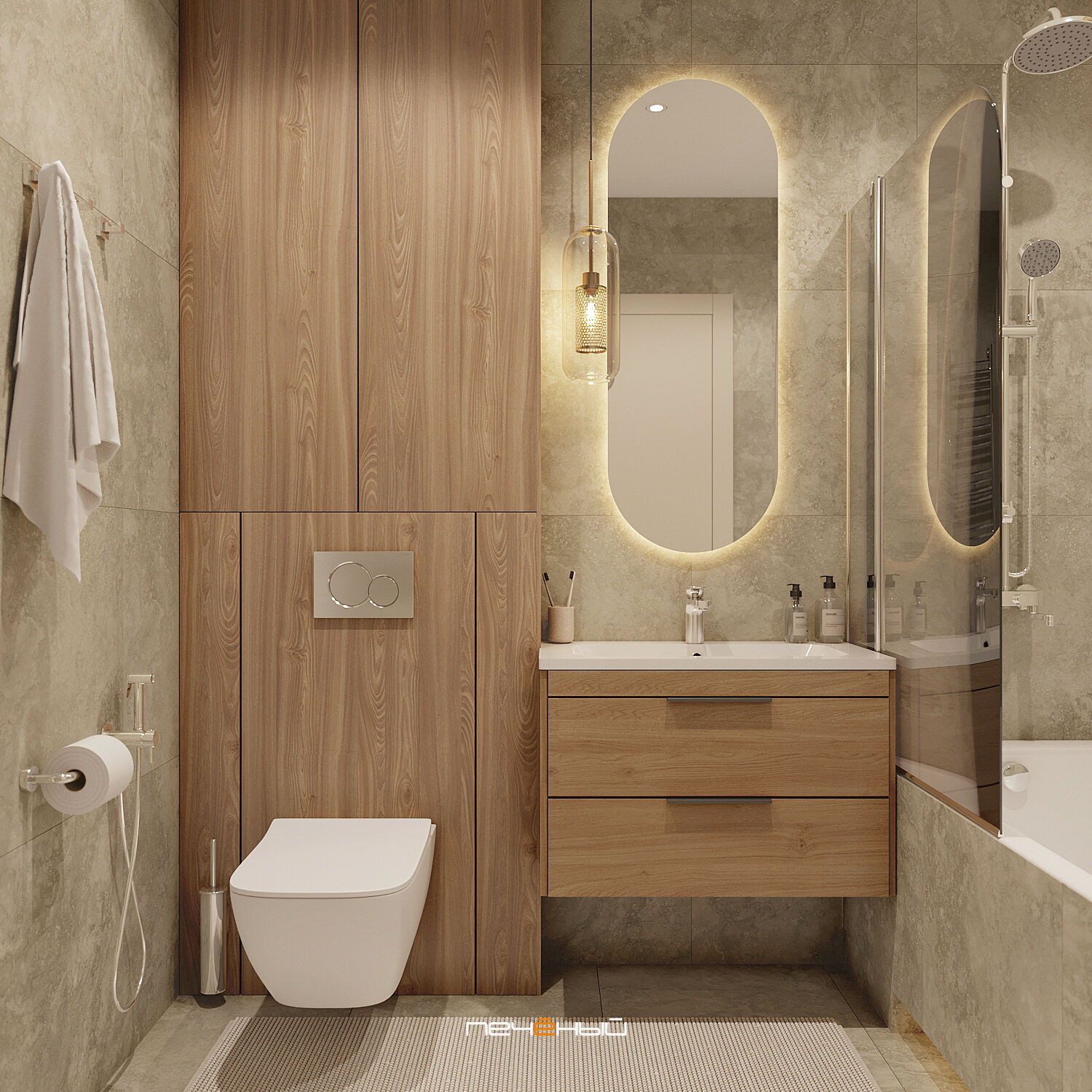 2025 Дизайн 4-комн. квартиры 112 м² в современном стиле, Москва, ЖК Барклая  6