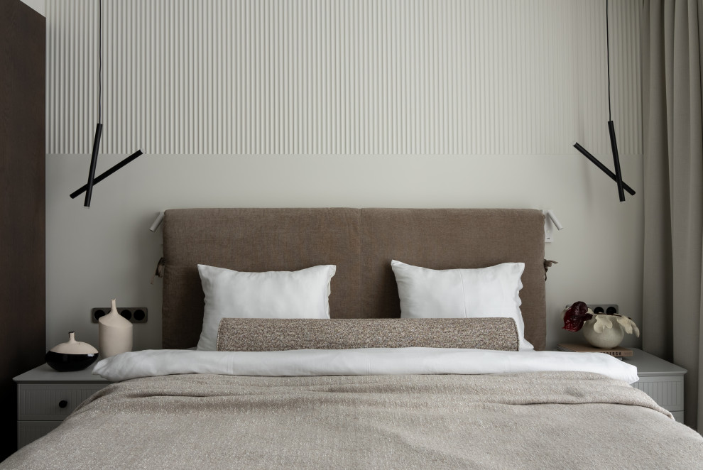 Квартира для семейной пары в серых и бежевых тонах