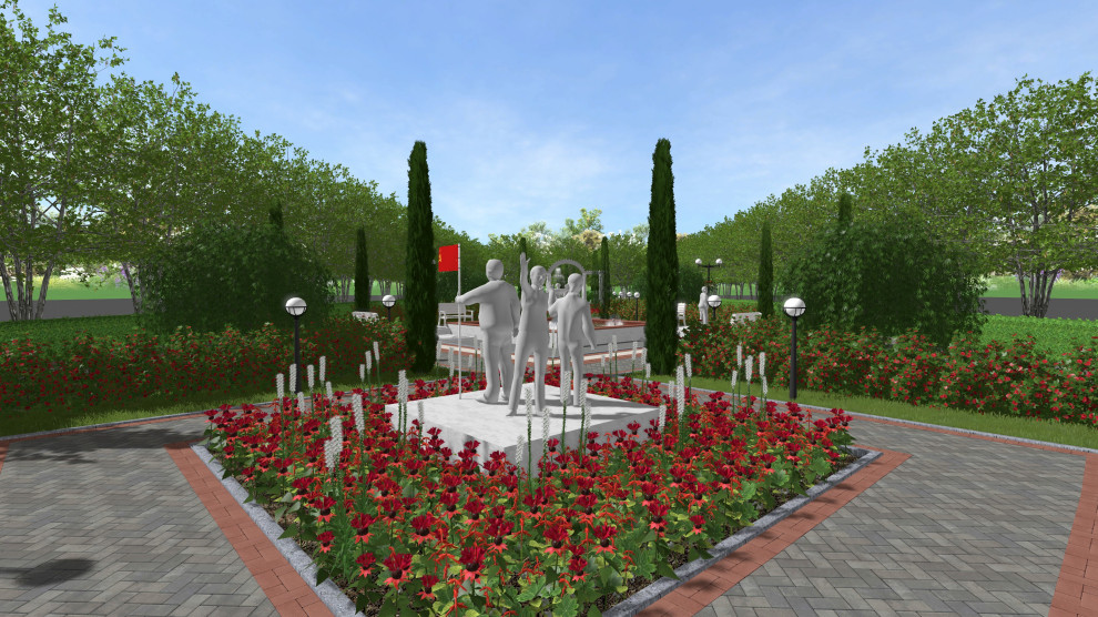 Комсомольский сквер в г.Жиздра, 2021