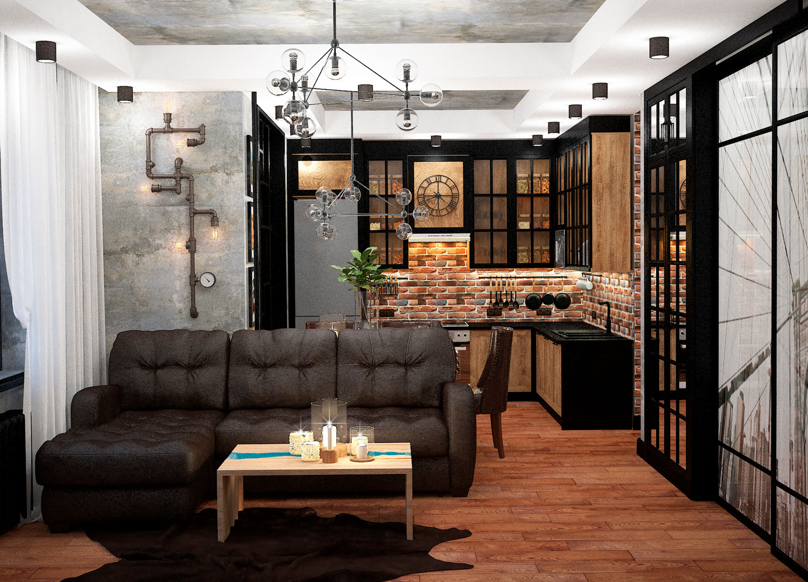 Малогабаритная квартира в стиле лофт